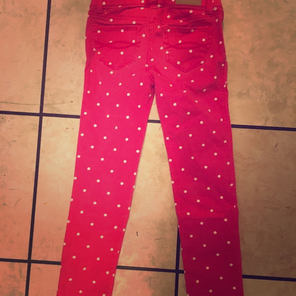 Pink polka dot jeans